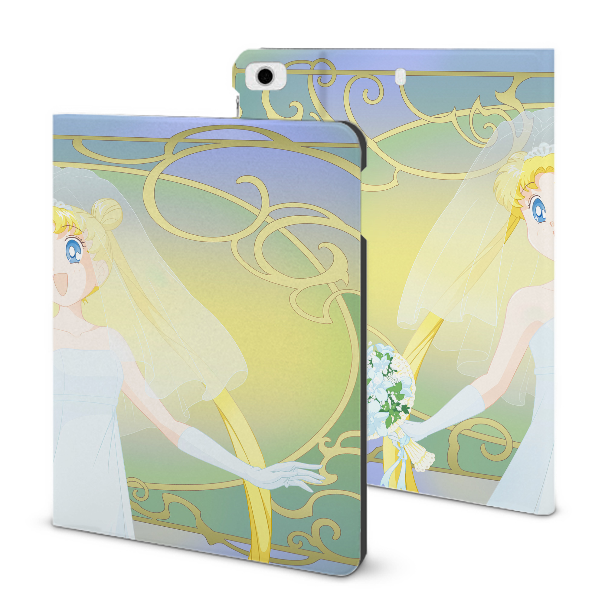 （画像用） 美少女戦士セーラームーン Sailor Moon IPad ケース ブック型 PUレザー TPU 耐衝撃 軽量 薄型 ペン収納なし 全面保護 IPad 各モデル対応